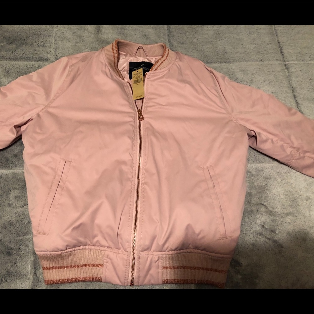 Baby pink bomber jacket
